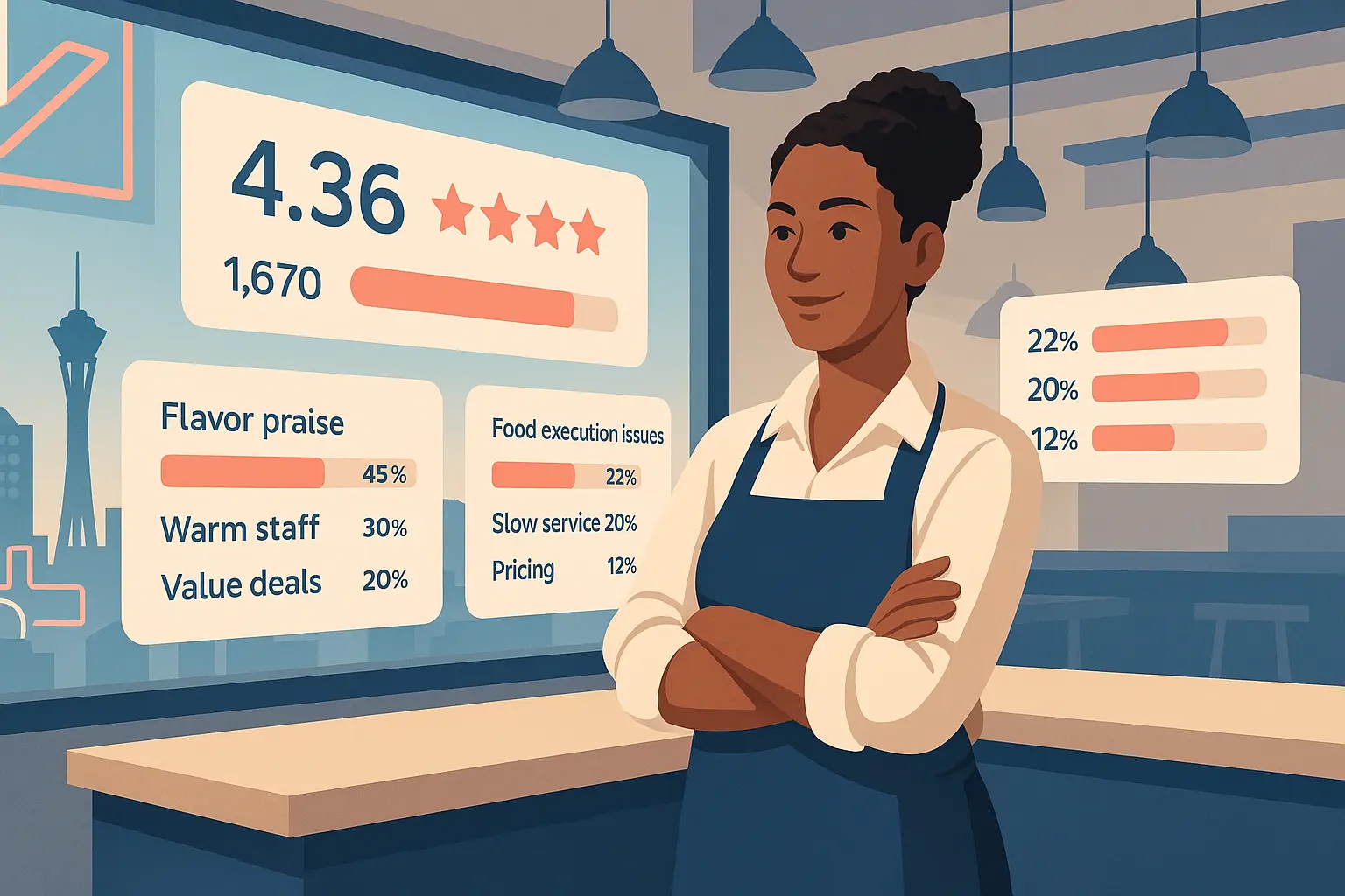 Google Maps Restaurants reviews analytics for Las Vegas